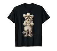 Country Cowboy Raccoon Trash Panda Cowgirl Western Texas Maglietta
