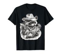 Country Cowboy Raccoon Trash Panda Cowgirl Western Texas Maglietta