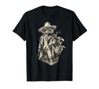 Country Cowboy Raccoon Trash Panda Cowgirl Western Texas Maglietta