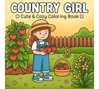 Country Girl Cute & Cozy Coloring Book: Relaxing Country Life to Color - A Cozy Nature and Farm-Themed Coloring Book for Cowgirls, Flower Girls, and Cute Moments