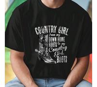 Country Girl from my Down Home Roots to my Country Girl Boots Maglietta Uomo Stile Country Vintage Moda Estiva Casual Comfort Regalo Originale Offerta Esclusiva T Shirt Outfit Fashion Summer Promo L,M