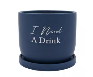 Country Living I Need A Drink Ceramic Vaso per Piante (WD3471)