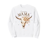 Country Mama - Teschio Stile Western, Boho, Floreale, Arte Rustica Felpa