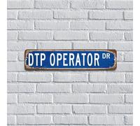 Country Metal Signs Outdoor DTP Operator Garage Signs 10 x 45,7 cm Serie DR Regalo di Professione Rustico Metallo Stagno Cartello per Casa Recinzione Ristoranti Decorazione Casa