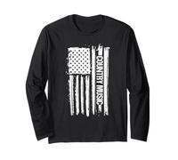 Country Music American Flag Deep South Musical Gift Maglia a Manica