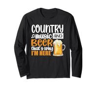 Country Music And Beer Thats Why Im Here Drinking Team Beer Maglia a Manica