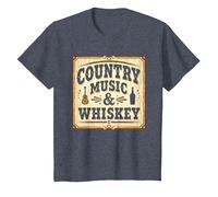 Country Music & Whiskey Vintage Western Uomo Maglietta, Bambini, Pervinca, 2 Anni