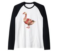 Country Patchwork Oca Rustico Quilting Amante Maglia con Maniche Raglan