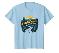 Country Roads Old Row Nostalgia per Gli Uomini Maglietta, Bambini, Celeste, 10 Anni