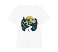 Country Roads Old Row Nostalgia per Gli Uomini Maglietta, Donna Plus-Size, Bianco, 3X