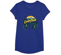 Country Roads Old Row Nostalgia per Gli Uomini Maglietta, Ragazze, Blu Reale, M