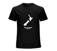 Country Silhouettes New Zealand Mens T-Shirt - Wellington - Oceania - Travel Tee Black M