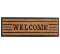 Esschert Design rb176 Stufe Zerbino Gomma/Cocco Welcome Zerbino, Fibra di Cocco, Gomma, Nero, Marrone, 75 x 25 x 2.4 cm