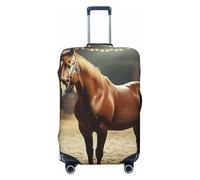 Country Western Cowboys and Horses - Copertura elastica per valigia, da viaggio, antigraffio, con stampa, Nero , L