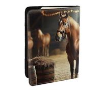 Country Western Cowboys and Horses - Custodia per passaporto da viaggio, in pelle PU, per uomini e donne, 16,5 cm, Nero , Taglia unica