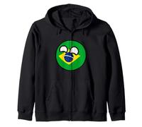 Countryballs Brasile Divertente Felpa con Cappuccio