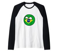 Countryballs Brasile Divertente Maglia con Maniche Raglan
