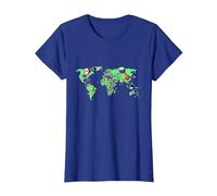 Countryballs Mappa del Mondo Maglietta, Donna, Blu Reale, 3XL