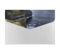 County Clare The Cliffs - Organizer per documenti a fisarmonica, con 6 tasche, espandibile, con etichette, cartelle per documenti da viaggio, buste in plastica con chiusura a scatto, 33 x 23 cm