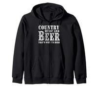County Music and Beer Funny Drinking Shirt for women Felpa con Cappuccio