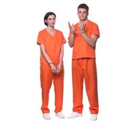 County Prigione Arancione Condannato American Prigioniero Donna Uomo Costume