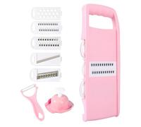 Coupe-fruits - Hachoir À Légumes Multifonction | Coupe-Légumes Manuel Avec Base Antidrapiante, Râpe, Éminceur, Trancheur Pour Fruits, Fromage, Œufs - Cuisine Rose/Bleu