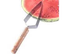 Coupe-Pastèque - Acier Inoxydable Bois 23.5x5.3x3.5 Cm Ergonomique | Découpe Cantaloup Outil Coupe-Cantaloup Avec Manche Bois Découpe Rapide Fruits Pastèque Cuisine Barbecue Camping Piqu