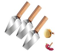 Coupe-pastèque triangulaire durable - Trancheur en acier inoxydable à poignée en bois pour melons et fruits - Découpe en un seul geste - Facile à nettoyer (3Pezzo)