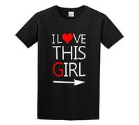 Couple Matching I Love This Guy This Girl Men Simple Tshirt Black M