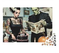 Couple Puzzle 1000 Pezzi Frankenstein Pair in Cartone Qualità Premium Per Adolescenti Bambini 12+ Educativo Passare Il Tempo Riunioni Amici 52x38cm/1000pcs