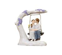 Couple Swinging Figurine - 11x6x12cm Love Ornament, Modern Statue, Creative Resin Design with Smooth Texture Charming Appeal | Aesthetic Figurine for Her Him Partner Spouse Family Living Room Decor