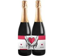 Couple wine bottiglie personalizzate di Prosecco DOC per San Valentino, bomboniere, regalo per innamorati e coppie, anniversario di fidanzamento e di matrimonio (Puzzle, 0,75 L)