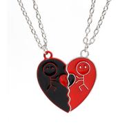 Couples Heart Necklace Set - Matching Love Jewelry Compatible with Partners
