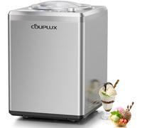 COUPLUX Macchina per gelato da 2,64 Qt, compressore da 250 W, completamente automatica, senza pre-congelamento, 2H mantiene fresco, display LCD e timer, tutto in acciaio inossidabile