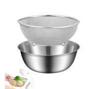 Coupper -perforé - collanture en métal à pied | Chauche de cuisine avec poignée | Drainage des aliments de cuisine, panier d'assistance en mailles avec bol à mélanger pour pâtes cuites, fruits,