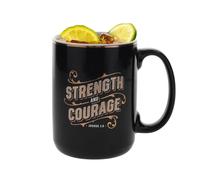 Courage Ceramic Mug, Inspirational Coffee Cup 330ml Drinkware with Strong Handle, Positive Quote Cup with Gloss Finish, Heat Resistant Porcelain with Printed Text, Motivation Mug for School Use