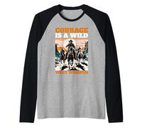 Courage è un stile retrò da cowboy del selvaggio West Maglia con Maniche Raglan
