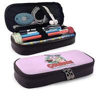 Courage The Cowardly Dog Astuccio in pelle grande impermeabile portapenne astuccio pratico con cerniera per ragazzi ragazze adolescenti adulti scuola lavoro