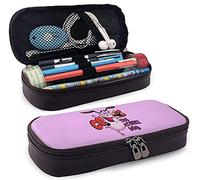 Courage The Cowardly Dog Astuccio in pelle grande impermeabile portapenne astuccio pratico con cerniera per ragazzi ragazze adolescenti adulti scuola lavoro