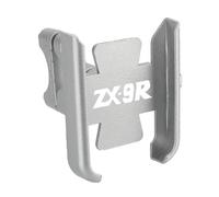COUREATER Supporto GPS per telefono da moto Per ZX-9R 1998-1999 Accessori CNC Per Moto Supporto Per Telefono Supporto GPS Supporto Per Cellulare Retrovisore Universale(H Silver ZX-9R)
