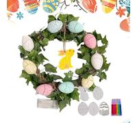 Couronne De Porte D'entrée De Pâques,Couronne De Porte Éclairée Coppia LED Avec Œufs | Couronne De Printemps, Artisanat De Couronne Décorative, Panneau De Porte De Pâques De Ferme Pour Fenêtre Murale