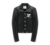 Courrèges - Chaqueta de Piel Sintética con Parche de Logotipo - - Jackets - Uomo - Nero - L