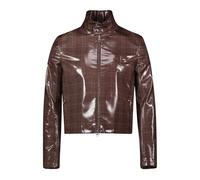 Courrèges - Giacca Iconica in Vinile a Quadri Marrone - - Jackets - Uomo - Marrone - S