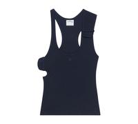 Courrèges - Top con taglio a ragno logo ricamato - - Tops - Donna - Blu - S