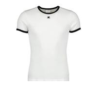 Courrèges, ,Tops ,Uomo ,Bianco ,XS T-shirt a contrasto Signature