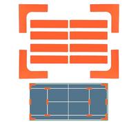 Court Lines - Kit di pennarelli per mini campo da tennis da 27 cm, pennarelli GreenThrow Down, antiscivolo, resistenti al vento, accessori per sport da tennis, per allenamento all'aperto