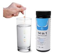 Courti 14-in-1 Bere Acqua Prova Striscia, Test Acqua Potabile Analisi Acqua Potabile, Test Semplice E Veloce Durezza PH Bromo Nitrato ECC, 1 Confezione (50 Pezzi)