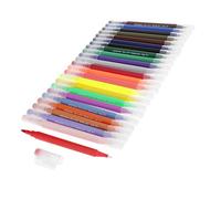 Courtieyeardceastea Doppia punta pennello penne plastica sottile liner rendendo penna alta più leggero 24 colori