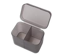 Courtieyeardceastea Organizer in plastica per tamponi di cotone, asciugamani per unghie, tamponi di trucco, 11,5 x 9,1 x 6,5 cm, colore: grigio