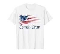 Cousin Crew Cousins Bandiera Patriottica rustica USA America Loves Maglietta